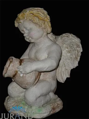 Image de Figurine en pierre Résistante aux intempéries Fonte Décorations funéraires Tombeau Ange Figure de jardin 8504