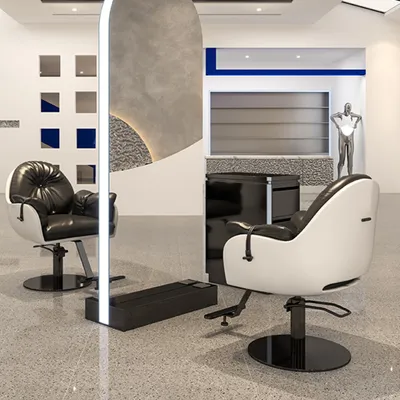 Produktbild von 360Home Friseurladen Haarsalon Schmink Friseur hocker sessel Drehstuhl Kosmetikhocker Schwarz-weiß-Schwarz