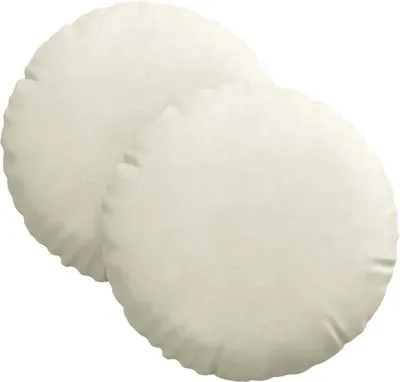 Image de vidaXL Coussins d'assise, lot de 2, crème, Ø 30 x 13 cm, velours