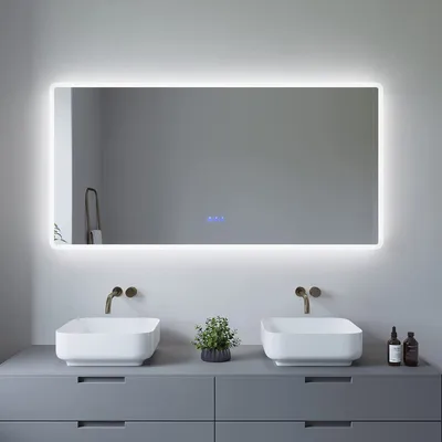 Produktbild von Bad Spiegel mit LED Beleuchtung Badezimmerspiegel mit Licht Badspiegel LED Lichtspiegel 140x70cm 3 Lichtfarben Touch Sensor Wandschalter Speicher
