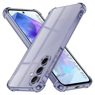 Produktbild von Techsuit - Stoßfeste transparente Silikonhülle für Samsung Galaxy A55 5G - rauchschwarz
