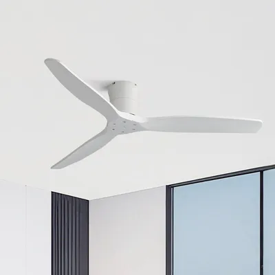 Produktbild von Sofucor Deckenventilator, 132 cm, Massivholz, ohne Leuchte und Aufhängung, Weiß