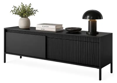 Produktbild von Kameza - TV-Schrank, 154x40x53h cm Schwarz, ein Regal