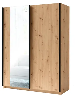 Produktbild von Schiebetürenschrank GAVERO 10 – mit oder ohne Spiegel (150,6×198,5×62 cm) – Artisan Eiche, Mit Spiegel