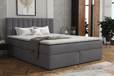 Produktbild von MR GROUP Boxspringbett mit Bettkasten ZADAR, 180x200, dunkelgrau, H3 Samtstoff, Polsterbett mit Matratze und Topper Doppelbett Bett für Schlafzimmer