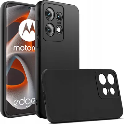 Zdjęcie produktu dla Etui do Motorola EDGE 50 Pro silikonowe MATOWE CZARNE