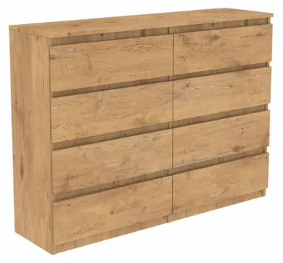 Image de Commode "LanceLot" en chêne avec tiroirs, 120 cm de largeur, 8 tiroirs, spacieuse. FABRICANT
