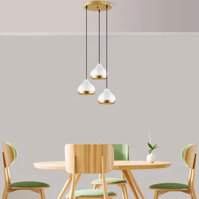 Immagine prodotto di Opviq, Yildo - M-6875, lampadario, bianco, CORPO IN METALLO, 37 x 17 x 25 - 111 cm