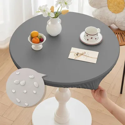 Imagen del producto de Mantel redondo, impermeable, de 100 cm de diámetro, ideal para jardín y cocina