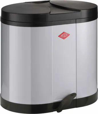 Produktbild von WESCO ÖKOSAMMLER 170 in COOL GREY mit 30 (2x 15) Liter Volumen und Fußtritt / 2-fach Trennung / Mülleimer