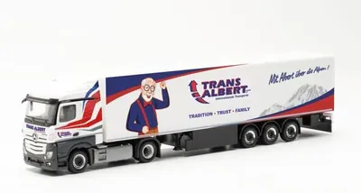 Produktbild von Herpa 314992 - 1/87 MB Actros Streamspace 2.5 Kühlkoffer-Sattelzug „Transalbert“