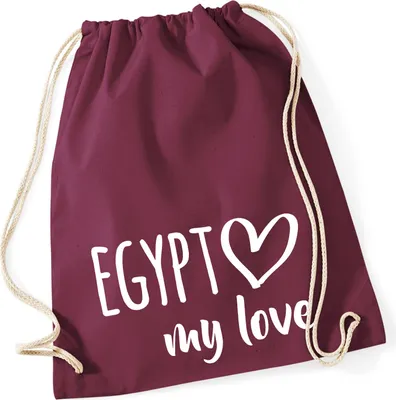 Produktbild von Huuraa Turnbeutel Egypt my love 12 Liter Burgundy Baumwolle Rucksack Geschenkidee