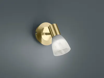 Produktbild von LED-Wandleuchte - Weiß - Glas - Messing - 10 x 14 cm