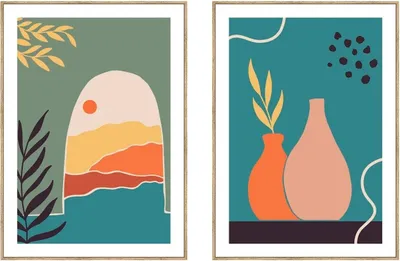 Immagine prodotto di HowHomely | Immagine - Dittico - colorato - 51 x 71 cm - Set di 2 murali su tela