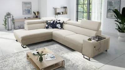 Produktbild von Kaiser Möbel Modernes Luxus-Ecksofa mit Schlaffunktion MELODY VII Tauro/Freya Beige Links