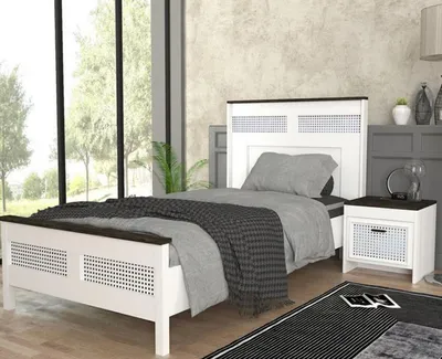 Produktbild von Jugendzimmer Set stilvoll Beige/Weiß 7tlg Schlafzimmer Kinderzimmer Komplett