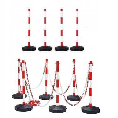 Obrázok produktu pre Ohraničovací stĺpik s blokovacím mechanizmom, červeno-biely, cestný, parkovací, 85 cm