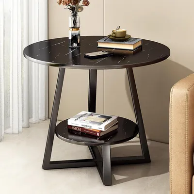 Produktbild von 2 Ebenen Couchtisch Sofa-Beistelltisch Moderner mit Ablagefläche Sofatisch für Balkon, Büro, Wohnzimmer, Schlafzimmer und Eckzimmer Kaffee Couch