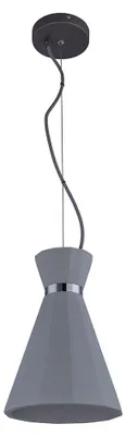 Produktbild von Hängelampe, Metall, Beton, grau, Chromring, H 177,5 cm