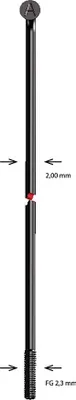 Produktbild von ALPINA Speiche Glatt, Ø 2,00 mm, schwarz 294 mm lang