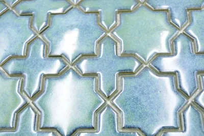 Produktbild von Handmuster Mosaikfliese Keramik Mosaik Kombi mix grün glänzend Küchenrückwand Bad MOS13-SXS10_m