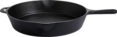 Gusspfanne mit Stiel und Griff - Grillpfanne aus Gusseisen - D: 39cm - Feuerpfanne - 2,5l - rund