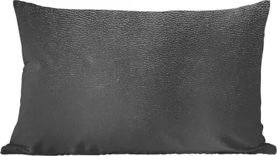 Produktbild von MuchoWow® Zierkissen Sofakissen Wohnzimmer Dekokissen 50x30 cm Leder - Strukturiert - Schwarz - Wohnzimmerdekoration - Polster mit Photo
