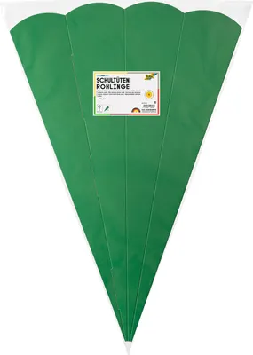Produktbild von Schultüten Rohling - 68 cm sechseckig grün 5er Pack.