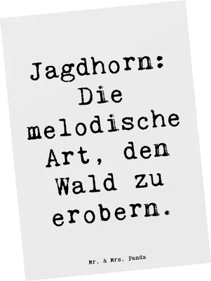 Produktbild von Mr. & Mrs. Panda Postkarte Spruch Jagdhorn Magie - Weiß - Geschenk, Grußkarte, Instrument, Jagdsignal, Abenteuer, Lernen, Musik, Ansichtskarten, Ansichtskarte, Postkarten