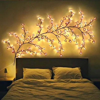 Obrázek produktu pro LED osvětlení ve tvaru třešňových květů, nastavitelné – 96 LED diod, 8 světelných režimů, 5 úrovní jasu, ohebné větvičky, časovač na 6 hodin, napájení přes USB (2 metry), s dálkovým ovládáním