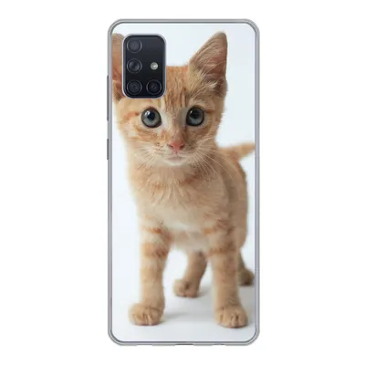 Produktbild von MuchoWow® Handyhülle Schutzhülle Hülle für Samsung Galaxy A71 Katze - Rot - Kätzchen - Mädchen - Kinder - Jungen - Kind Silikon Softcase Handy Hülle - Kartenbesitzer