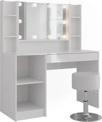 Immagine prodotto di Tavolo da toeletta Vicco Sherry Bianco/bianco lucido 119.8 cm 6 parti, Model 57579