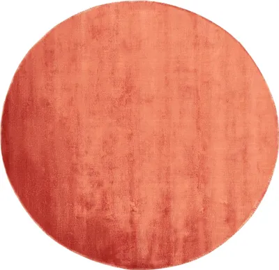 Produktbild von BELIANI Teppich Orange Viskose ø 140 cm Kurzflor Rund mit Baumwoll-Unterseite Modern Industrial Einfarbig Handgewebt Wohnzimmer Schlafzimmer