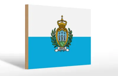 Produktbild von Holzschild Flagge San Marinos 30x20cm Flag of San Marino