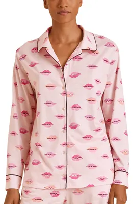 Productafbeelding van CALIDA Favorieten Kiss dames shirt, lange mouwen, kleur: Pearl Blush