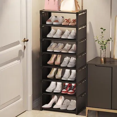Image de Étagère à chaussures à 8 niveaux, peu encombrante, pour 16 paires de chaussures