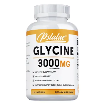Immagine prodotto di Glicina 3000 mg (120 capsule) Integratori alimentari, sonno, stress, ansia, riposo, metabolismo, memoria, cervello, nervi, salute fisica