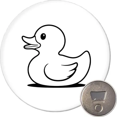 Produktbild von Huuraa Magnet Gummiente Silhouette 59mm Kühlschrankmagnet rund Flaschenöffner Geschenkidee