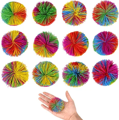 Produktbild von Knuffelballen bunt, 12 Stück, Regenbogenfarben, für Kindergeburtstag