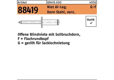 Produktbild von Reyher  Offene Blindniete Alu/verz. 3,2x10 (500 Stück)