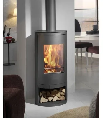 Produktbild von PANADERO Auckland Holzofen EcoDesign 7,4 kW Schwarz – Scheibenselbstreinigung, Dreifachverbrennung, Vermiculite-Feuerraum, Ø150 mm Abgasstutzen