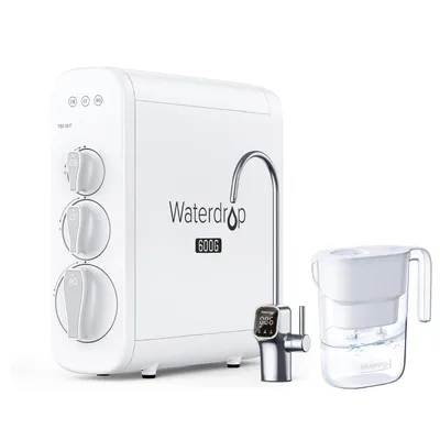 Produktbild von Waterdrop WD-G3P600 Umkehrosmose-Wasserfiltersystem, einschließlich 1 WD-PT-05W Elfin Kühlschrank Wasserfilterkrug