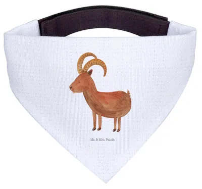 Produktbild von Mr. & Mrs. Panda Dreieckstuch Sternzeichen Steinbock - Weiß - Geschenk, Halstuch für Hund, Hunde, Bock, Geburtstag Dezember, Ziege, Hundehalstuch, Steinböcke, Bandana