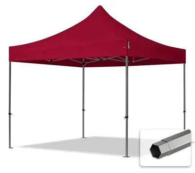 Produktbild von TOOLPORT 3x3m Stahl Faltpavillon, ohne Seitenteile, rot