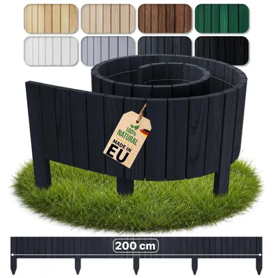 Immagine prodotto di Floranica Bordo Giardino Flessibile  20 x 200 cm Nero Bordi Aiuole Legno Bordura per Giardino Rollborder Palizzata