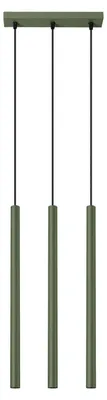 Produktbild von Hängelampe Metall G9 H: max. 94 cm Olivgrün 3-flammig länglich Modern Pendelleuchte