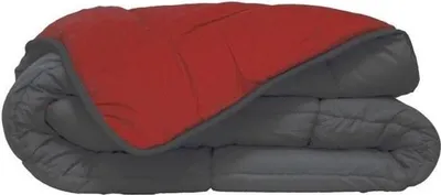 Obrázek produktu pro Lehká mikrovláknová přikrývka 240 x 260 cm, 200 g/m², šedá a červená, Öko-Tex, STOPFLAM