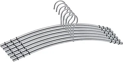 Produktbild von Momex - 6 Metall Premium Kleiderbügel aus Edelstahl, rostfrei und rutschfest, hochwertig und robust