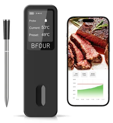 Draadloze vleesthermometer Bluetooth Doppelalarm IP67 wasserdicht