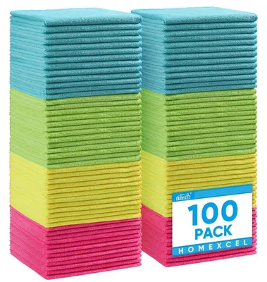 Immagine prodotto di 100 panni in microfibra, panni per la pulizia, 30 x 30 cm, multicolore